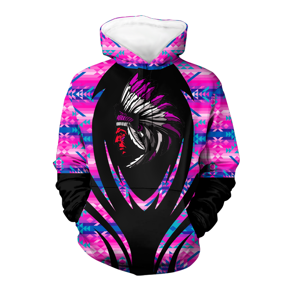 Powwow StoreHD000390 Pattern Native Pride 3D Hoodie