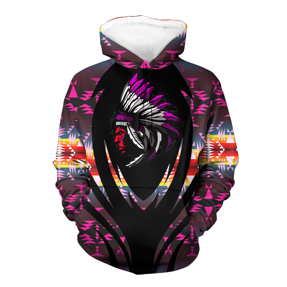 Powwow StoreHD000389 Pattern Native Pride 3D Hoodie