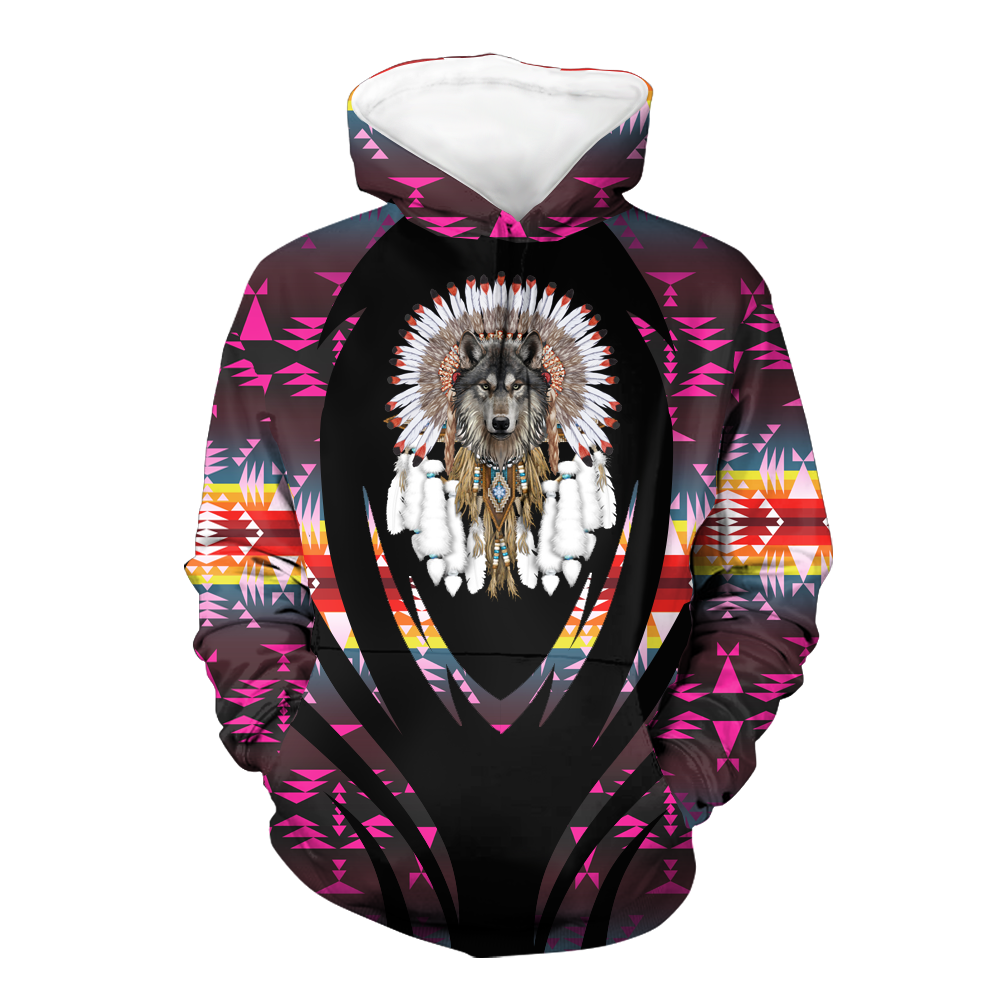 Powwow StoreHD000386 Pattern Native Pride 3D Hoodie