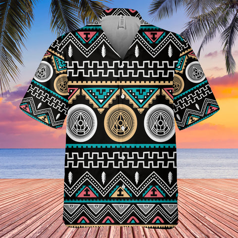 GB-HW00042 Pattern Black Hawaiian Shirt 3D