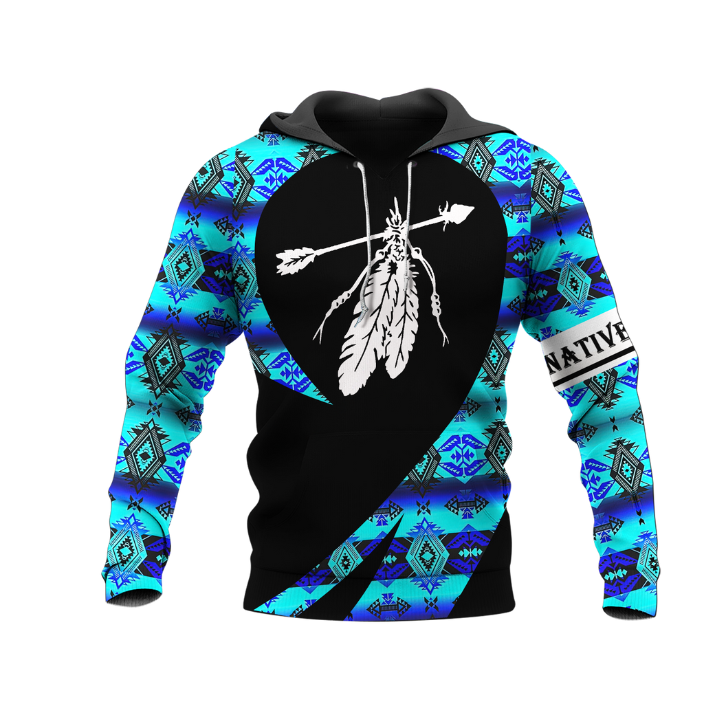 Powwow StoreHD000244 Pattern Native Pride 3D Hoodie