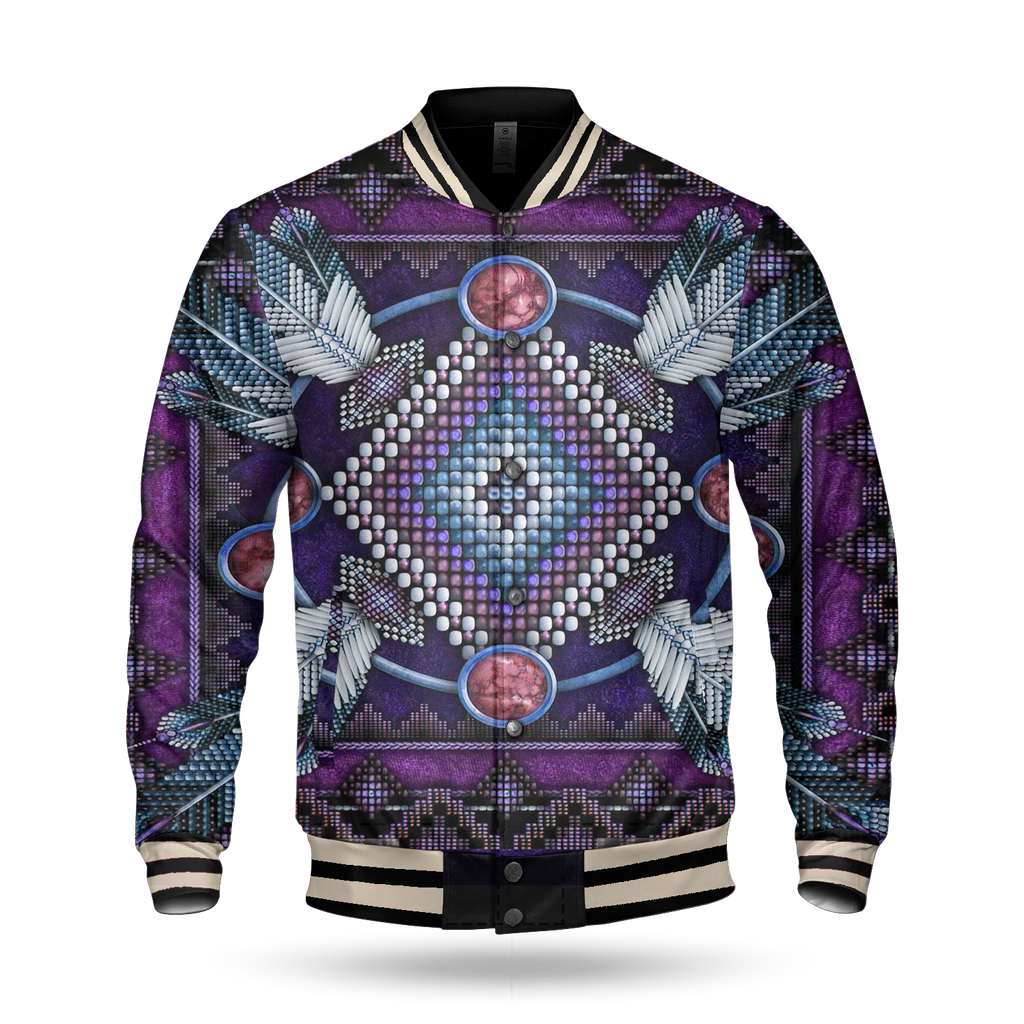 GB-NAT00023-03 Naumaddic Arts Dark Purple  Baseball Jacket