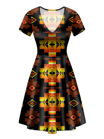 Powwow StoreGBNAT0072006 Pattern Native VNeck Dress