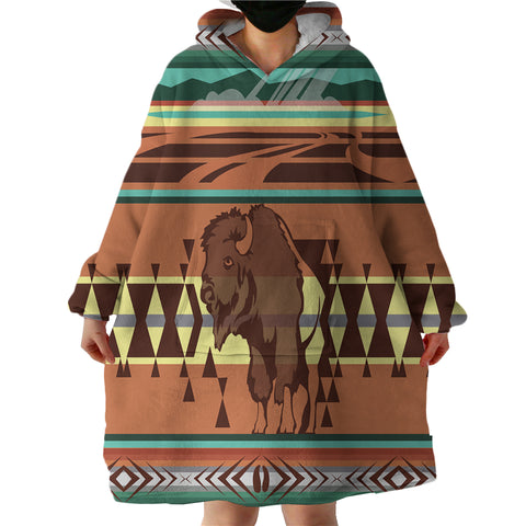 Powwow Store gb nat00024 bison native american sherpa hoodie blankets