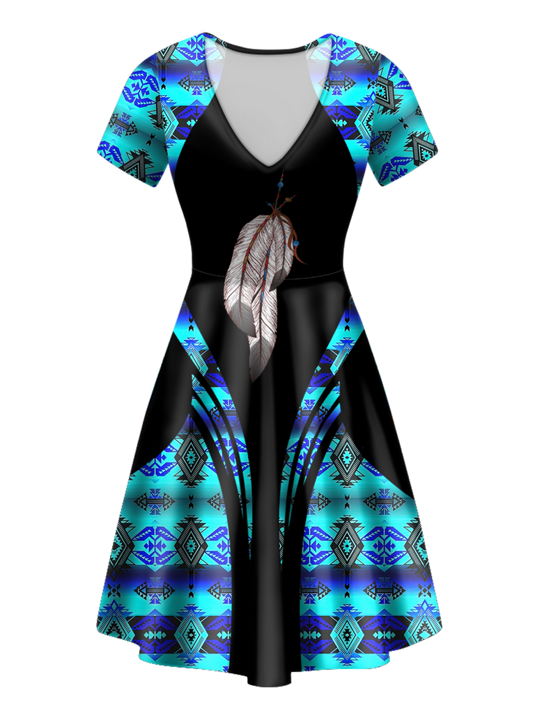 V-ND0016 Pattern Native V-Neck Dress