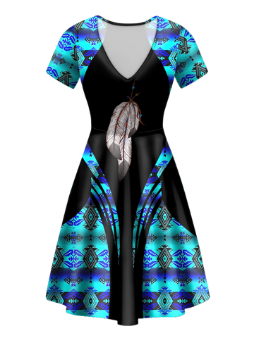 V-ND0016 Pattern Native V-Neck Dress