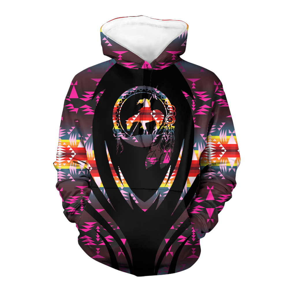 Powwow StoreHD000385 Pattern Native Pride 3D Hoodie