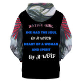 GB-NAT00474 Native Girl 3D Hoodie
