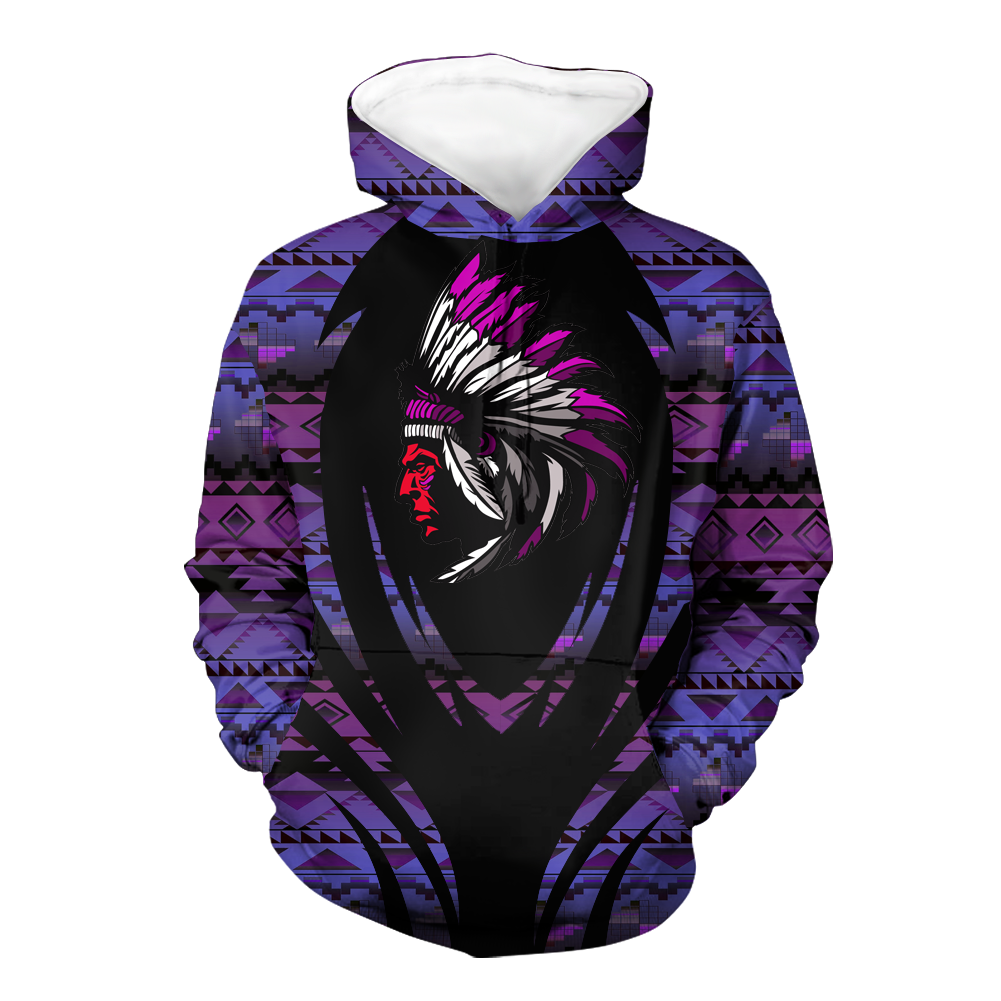 Powwow StoreHD000383 Pattern Native Pride 3D Hoodie