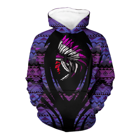 Powwow StoreHD000383 Pattern Native Pride 3D Hoodie