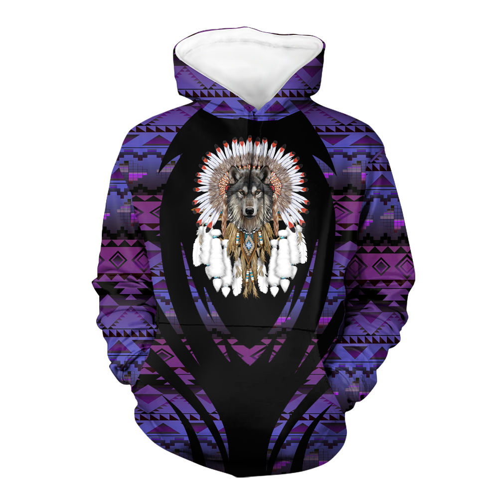 Powwow StoreHD000381 Pattern Native Pride 3D Hoodie