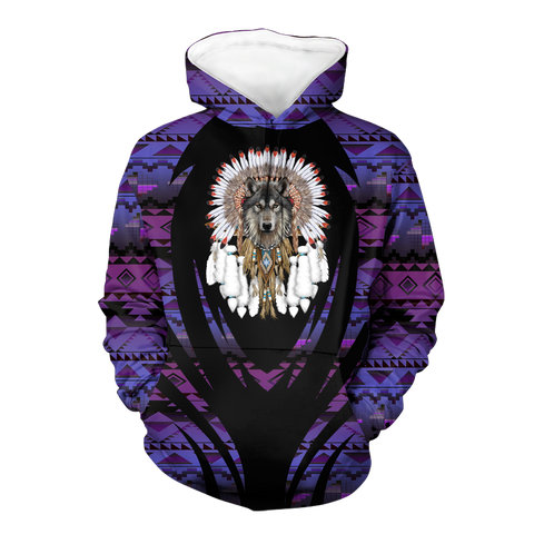 Powwow StoreHD000381 Pattern Native Pride 3D Hoodie