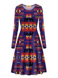 Powwow Store gb nat00046 11 dark purple pattern native long sleeve dress