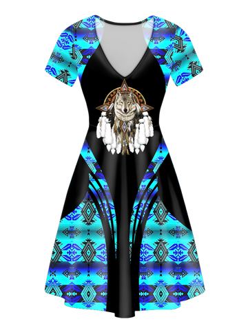 V-ND0015 Pattern Native V-Neck Dress