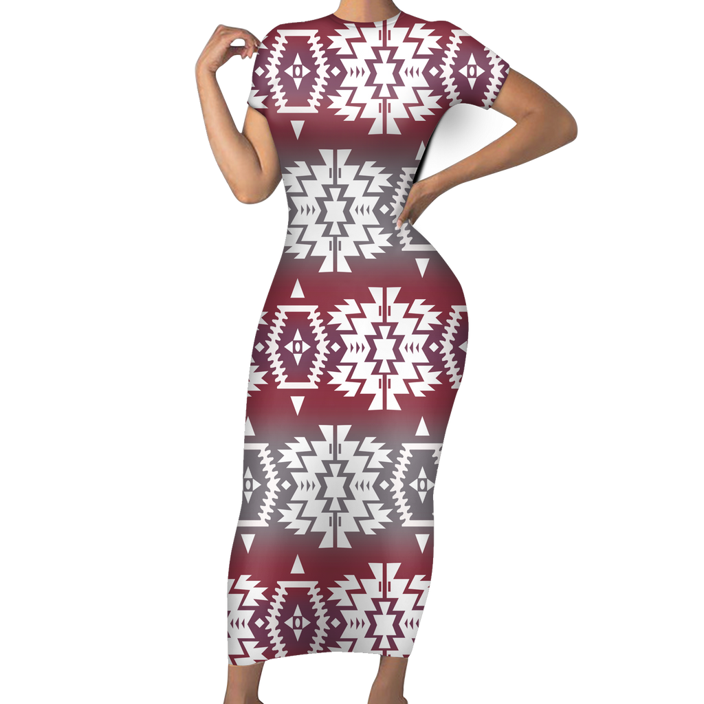 SBD0006 Pattern Native Short-Sleeved Body Dress