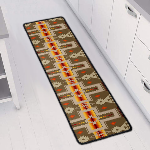 GB-NAT00062-10 Light Brown Tribe Design Native American Long Mat