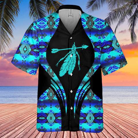 Powwow StoreGBHW000196 Tribe Design Native American Hawaiian Shirt 3D