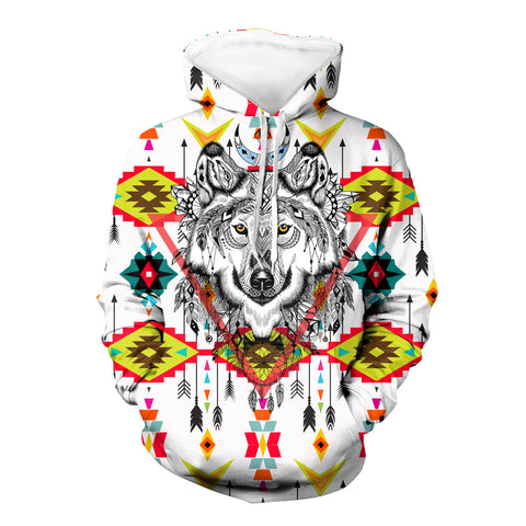 Powwow Store gb nat00347 wolf arrow pattern 3d hoodie