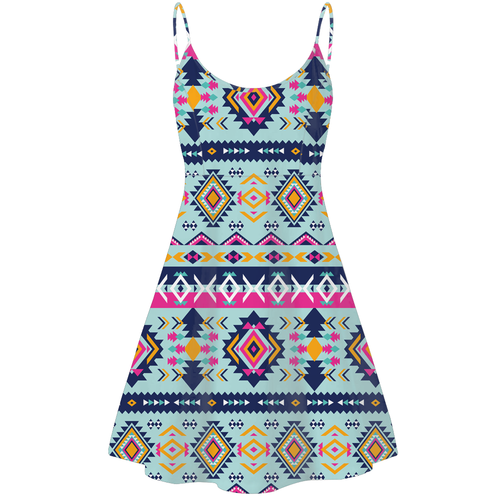 GB-NAT00741 Pattern Native American Strings Dress