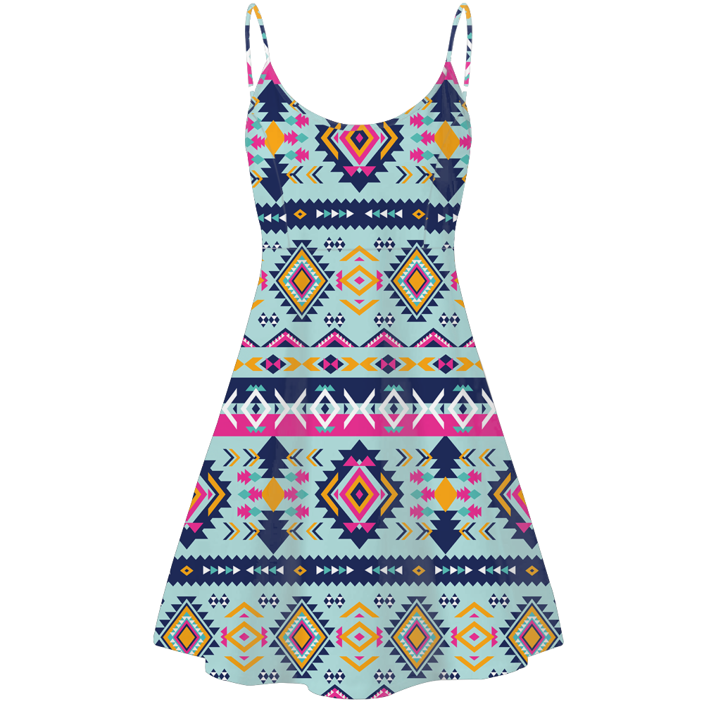 Powwow StoreGBNAT00741 Pattern Native American Strings Dress