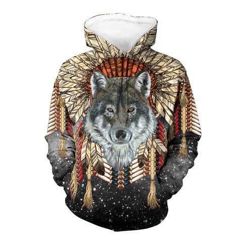 Powwow Store gb nat00478 wolf native 3d hoodie