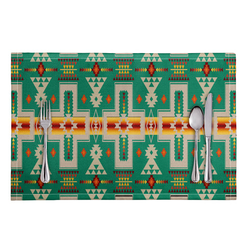 Powwow Store gb nat00062 08 green design native table mats