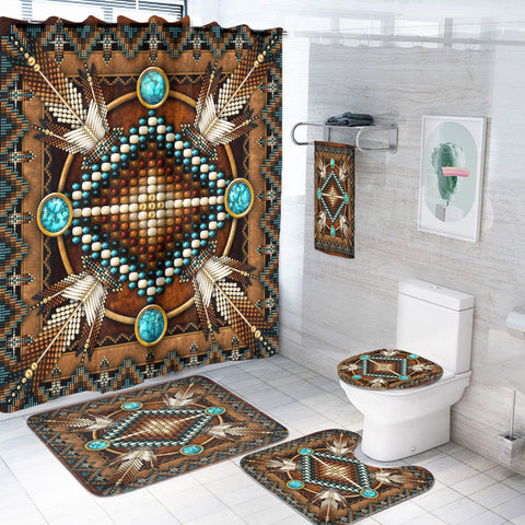 Powwow Store gb nat00023 04 mandala brown native american bathroom set