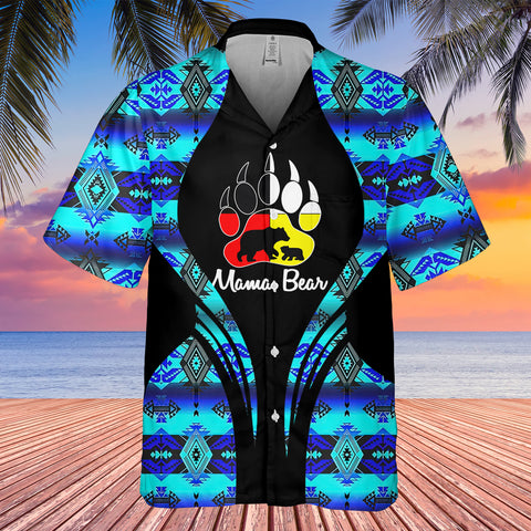 Powwow StoreGBHW000195 Tribe Design Native American Hawaiian Shirt 3D