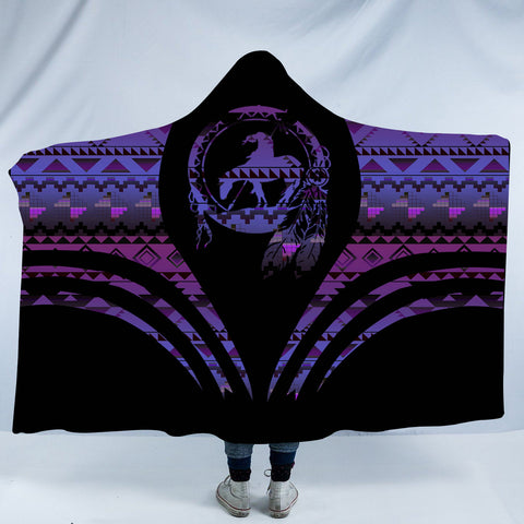 HDB0082 Pattern Native American Design Hooded Blanket