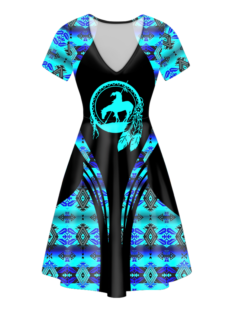 V-ND0014 Pattern Native V-Neck Dress