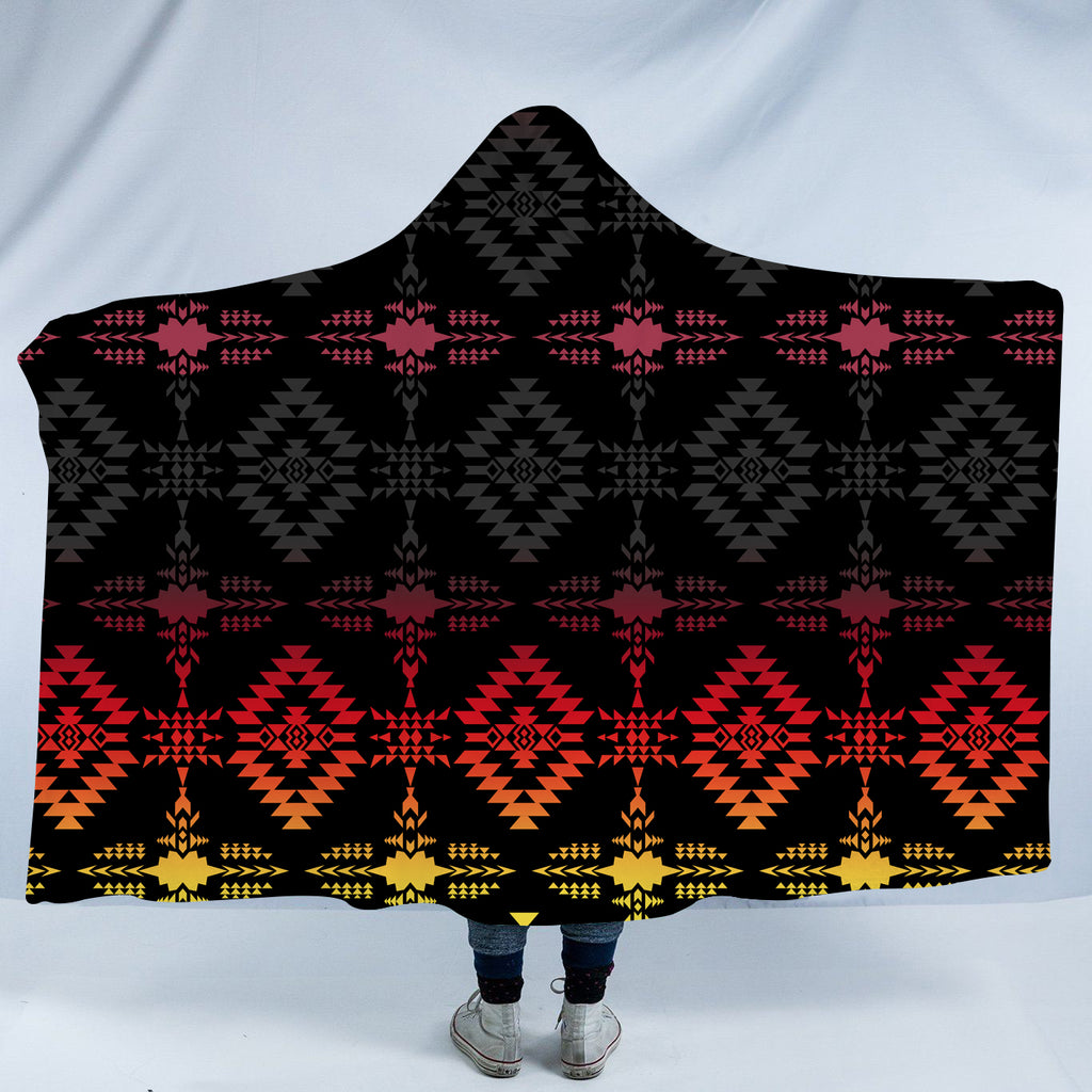 HDB006 Pattern Native American Design Hooded Blanket