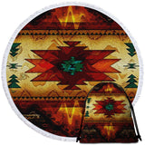 Powwow Store gb nat00068 united tribes brown design beach blanket bag set