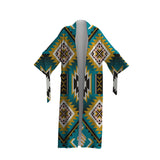 Powwow Store gb nat00517 turquoise geometric pattern night robe