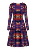 Powwow Store gb nat00046 11 dark purple pattern native long sleeve dress