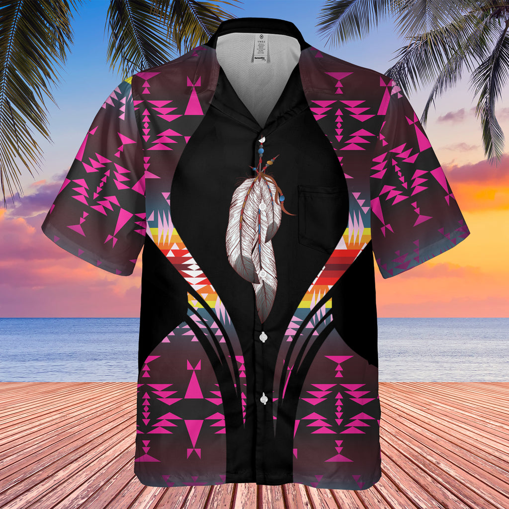 Powwow StoreGBHW000194 Tribe Design Native American Hawaiian Shirt 3D