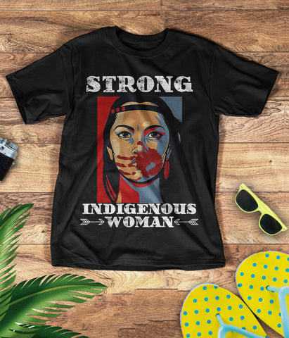 TS0064 I Wear Red For My Sisters Native American Stop MMIW Red Hand No More Stolen Sisters 3D T-Shirt
