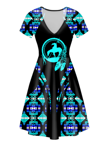 V-ND0013 Pattern Native V-Neck Dress