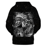 Chief & Wolf Native American All Over Hoodie no link