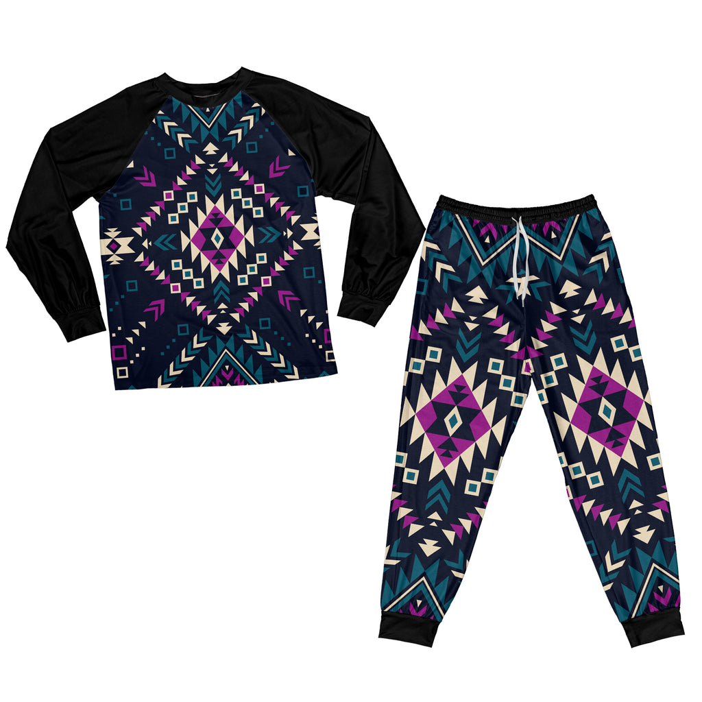 GB-NAT00565 Dark Color Tribal Pattern Pajamas Set