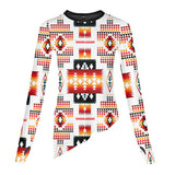 GB-NAT00075 White Tribes Pattern 3D Dance Long Sleeve Tshirt