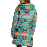 Powwow Storegb nat00046 01 blue native tribes pattern 3d with cap long down jacket