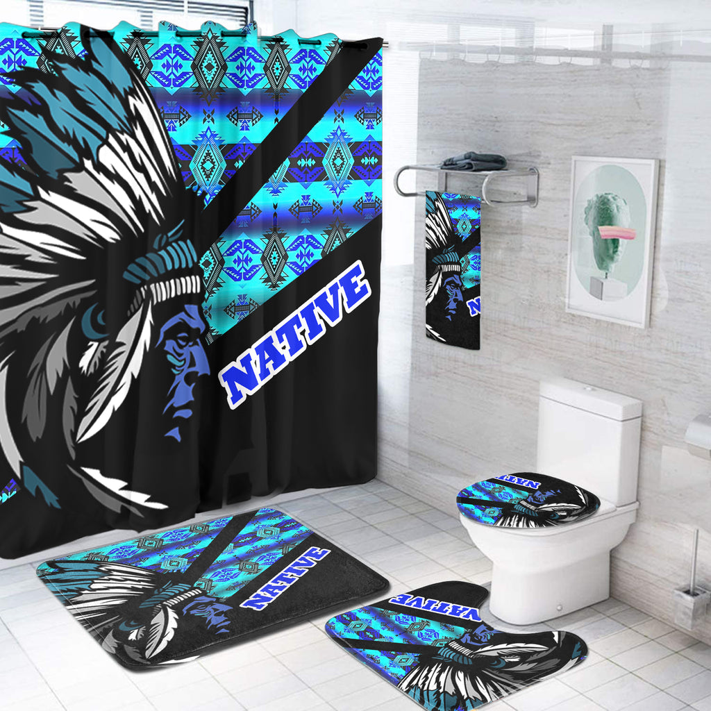 Powwow StoreBS000111 Pattern Native American Bathroom Set