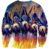 Five Warriors Native American 3D Sweatshirt - ProudThunderbird