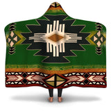 Southwest Green Symbol Native American Hooded Blanket