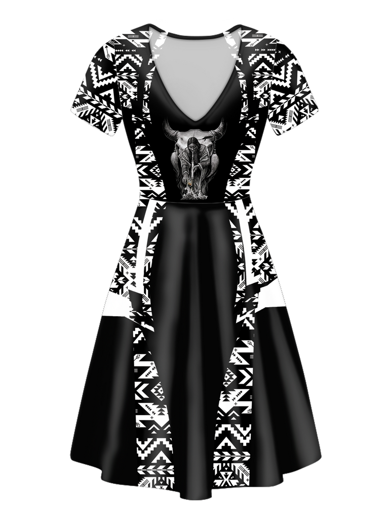 VND0002 Pattern Native V-Neck Dress