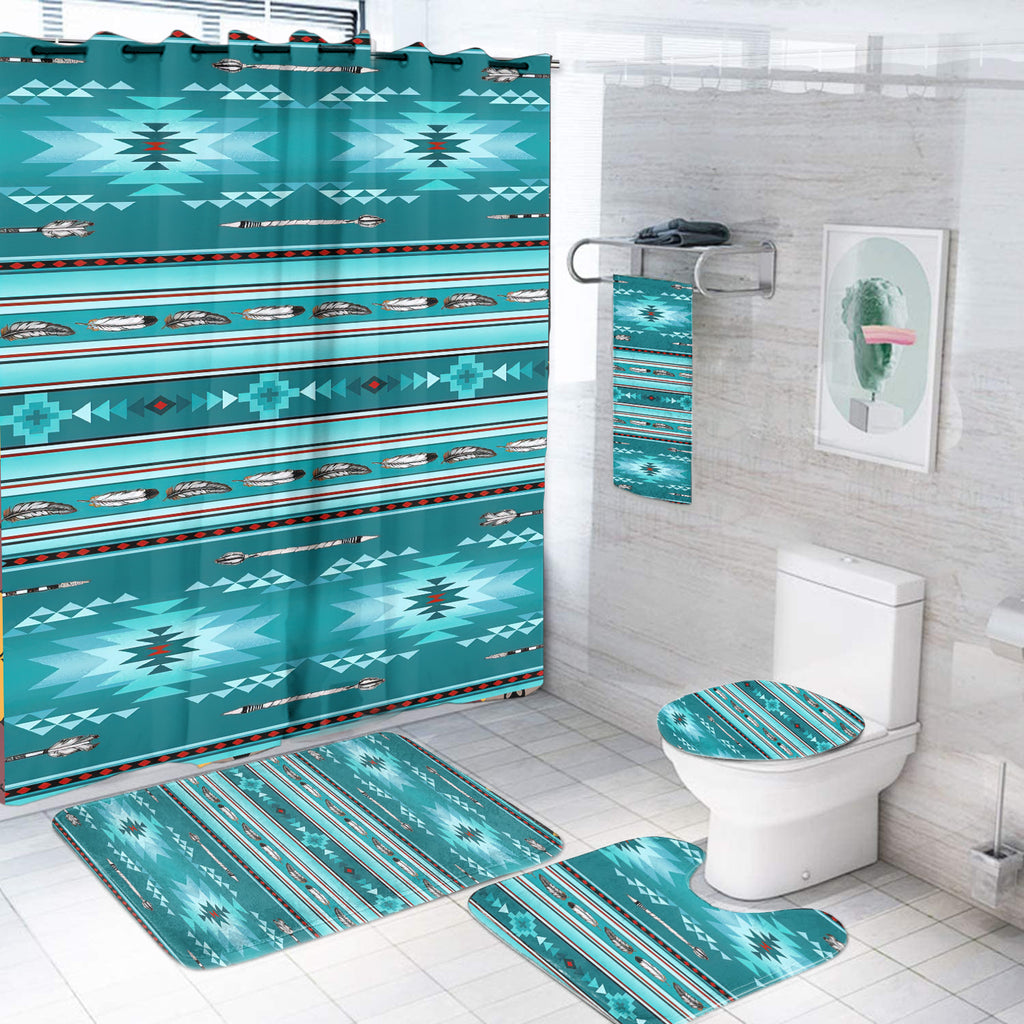 Powwow Store gb nat00602 blue light pattern bathroom set