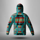 GB-NAT00046-01 Blue Native Tribes Pattern Native American 3D Hoodie With Mask