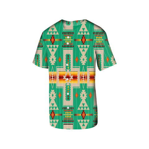 GB-NAT00062-06 Green Tribe Design Native American Baseball Jersey