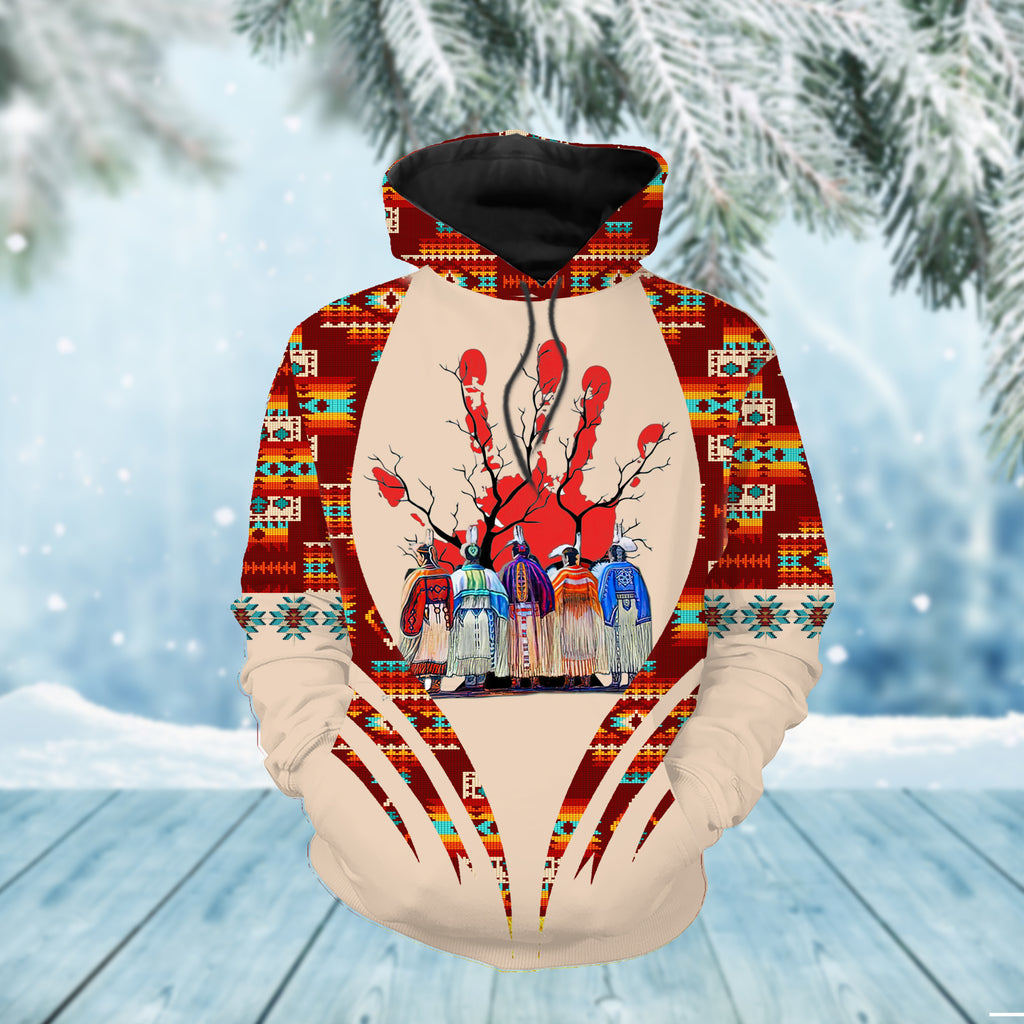 Powwow StoreGBNAT00576 Girl Native Native American 3D Hoodie