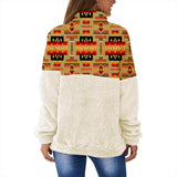 GB-NAT00046-15 Light Brown Tribe Pattern Native American Collar Sweatshirt